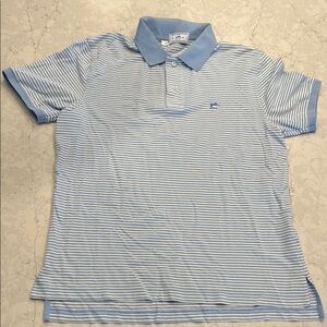 Southern Tide Men's Blue Striped Polo Shirt